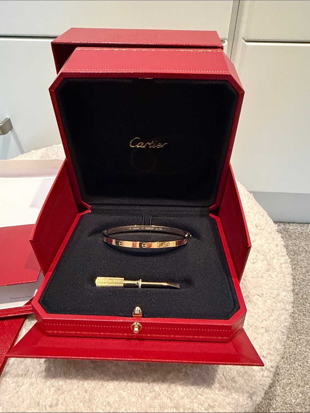 Cartier Yellow Gold Bracelet with Red Presentation Box